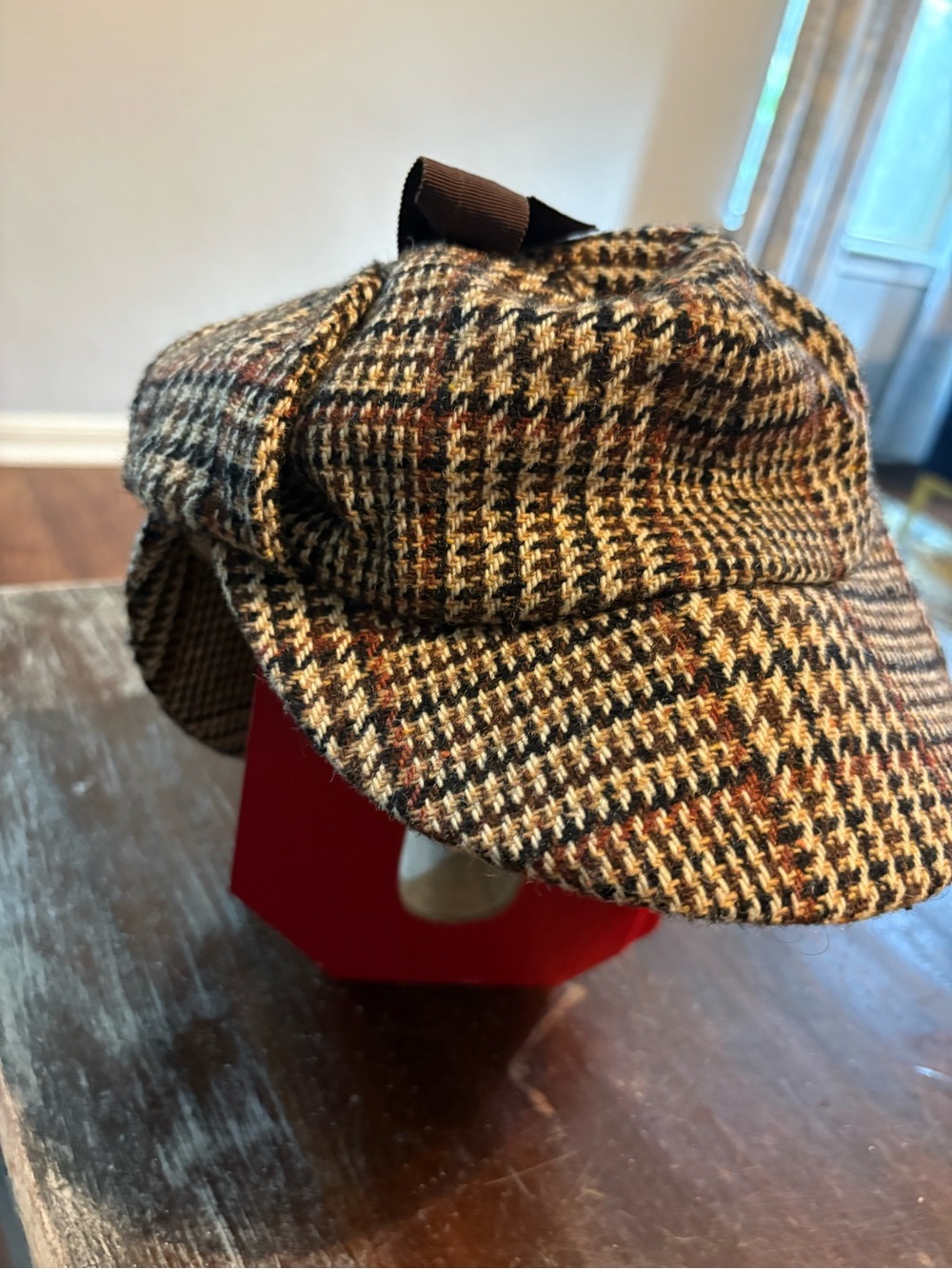 Vintage Carriglen Wool Plaid Newsboy Cap - Brown Multi
